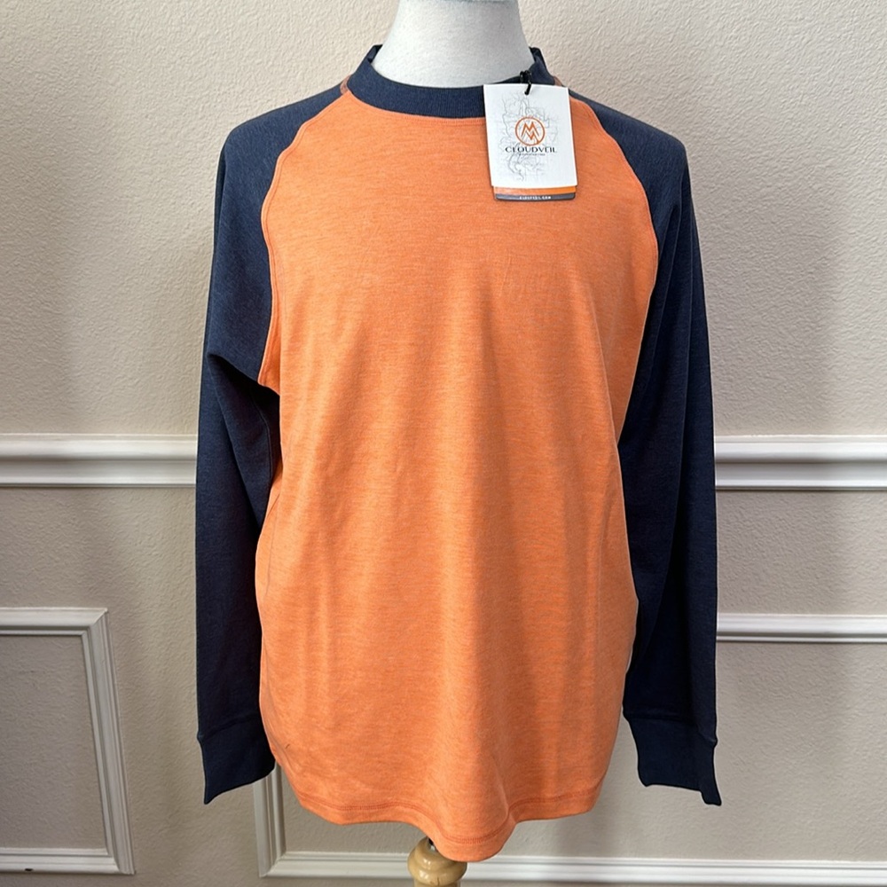 Cloudveil LONG SLEEVE RAGLAN - Senna Heather/Navy Heather